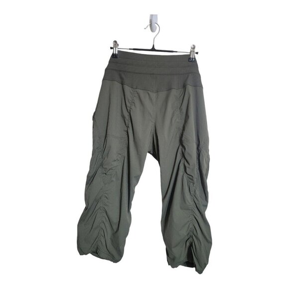 Lululemon Pants Women 8 Green Dance Studio Lined Athleisure Sportswear Gorpcore - Picture 1 of 8